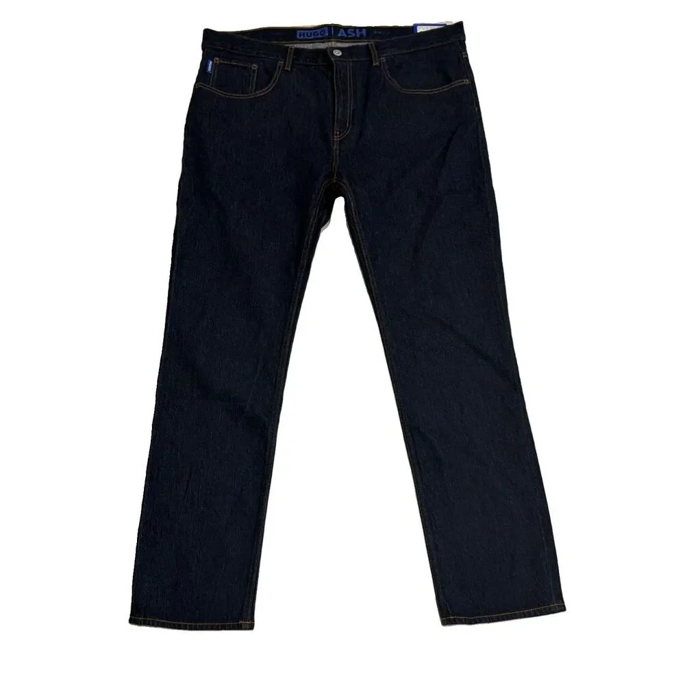 Hugo Boss Ash Slim Mens Jeans Size 38x32 Dark Blue Wash NWT